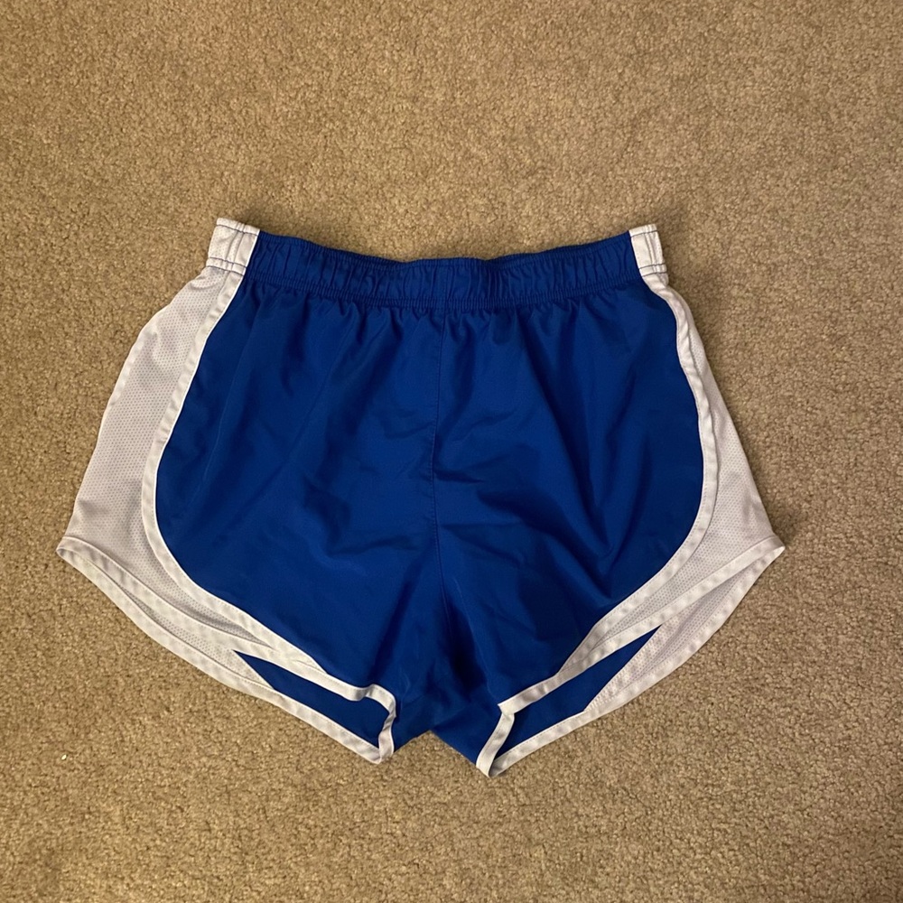 Blue and White Nike Women's Athletic Shorts